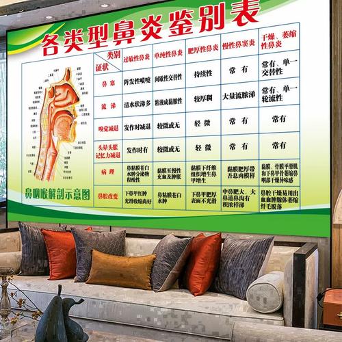 鼻渊通窍·中医鼻科诊所装饰挂图——各类型鼻炎鉴别速查表